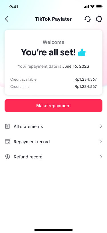 Homepage state 01: new user with no transaction record