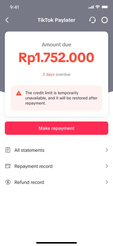 Homepage state 04: overdue
